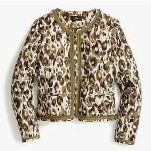 J. Crew Quilted Lady Jacket in Autumn Cheetah